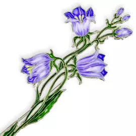 Silver brooch "Bell" of the collection "Herbarium of Tatyana Polyakova"